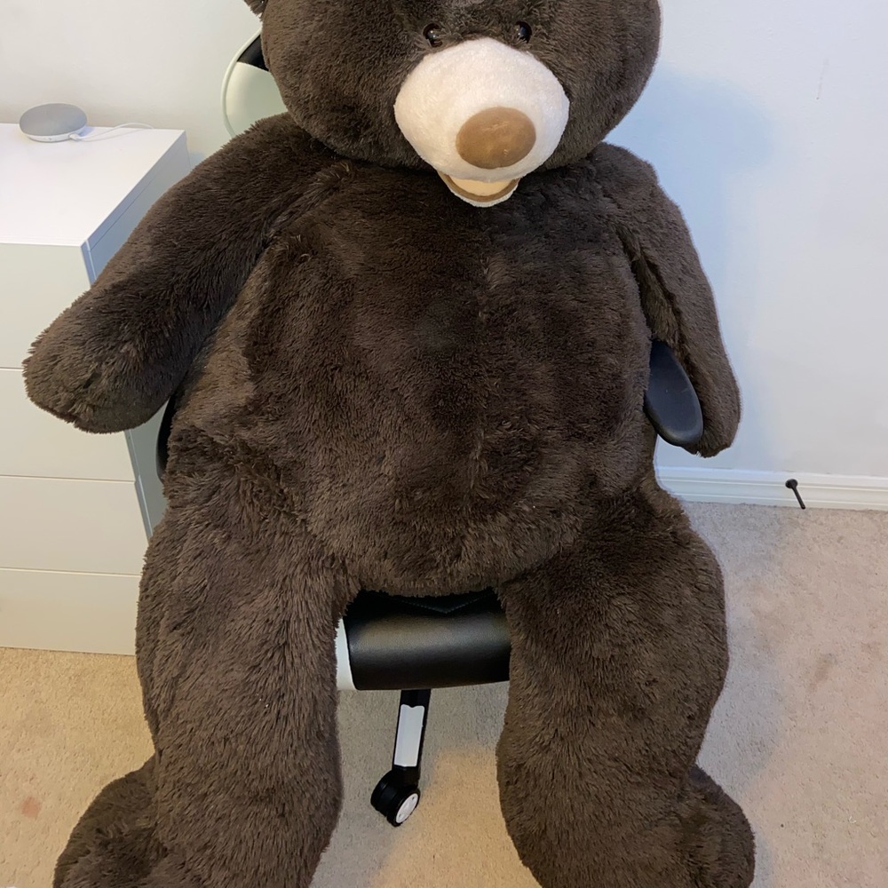 BIG BROWN TEDDY BEAR GIANT FLUFFY KIDS STUFFED